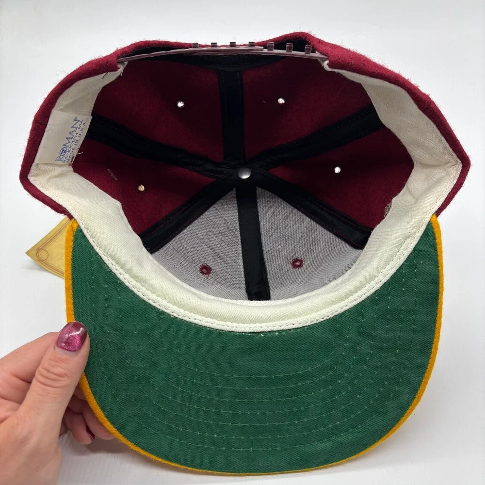 Vintage Winnipeg Victorias NHL Heritage Snapback Hat Burgundy Gold Wool